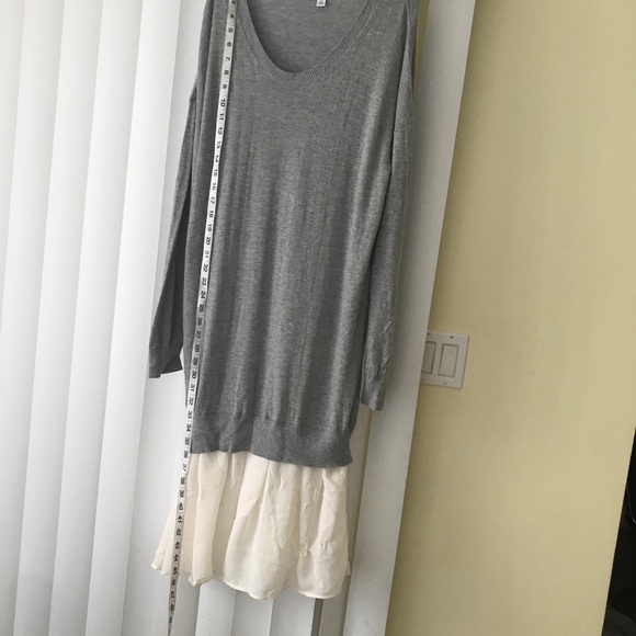 3.1 Phillip Lim x Target Grey Sweater Dress Flowy Skirt Cotton Chiffon Tunic Top - Picture 7 of 14